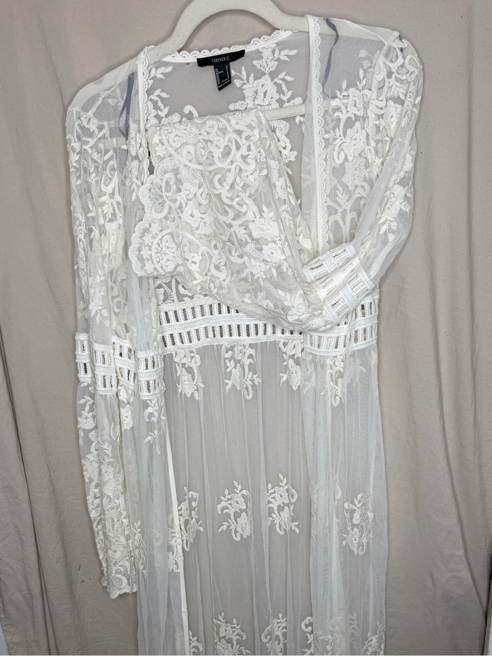 Forever 21 Ivory Embroidered Lace Cover Up